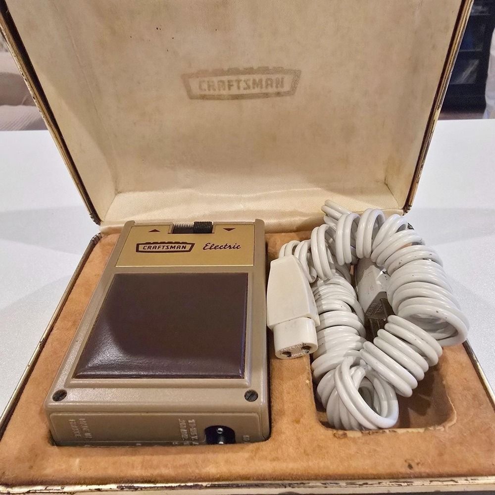 Vintage Craftsman Electric Shaver Razor Tested Works France Case 662-9248 1960s